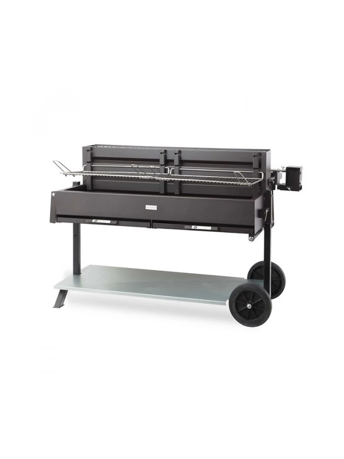 Barbecue + Chariot Méchoui 120x32 Noir - Le Marquier 1 Barbecue + Chariot Méchoui 120x32 Noir - Le Marquier