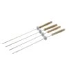 Set De 4 Brochettes En Inox Et Bois Avec Bague Coulissante - Barbecook -Autour Du Feu Boutique set de 4 brochettes en inox et bois avec bague